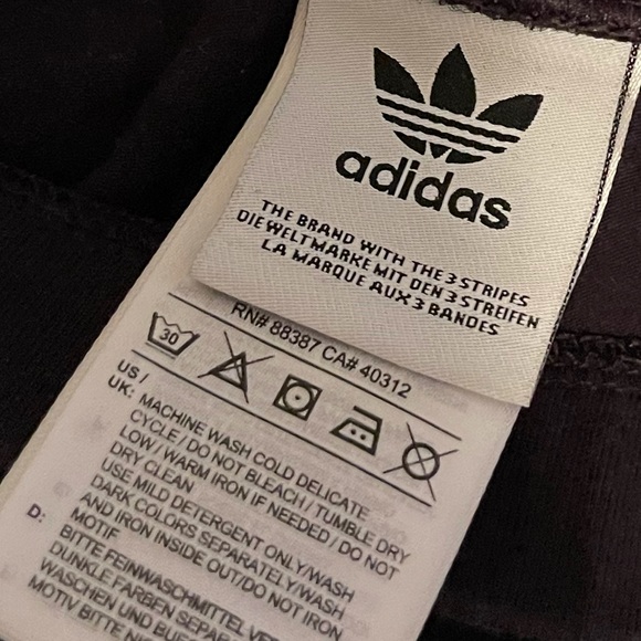 Black adidas leggings with 3 white strips on side - Picture 6 of 9